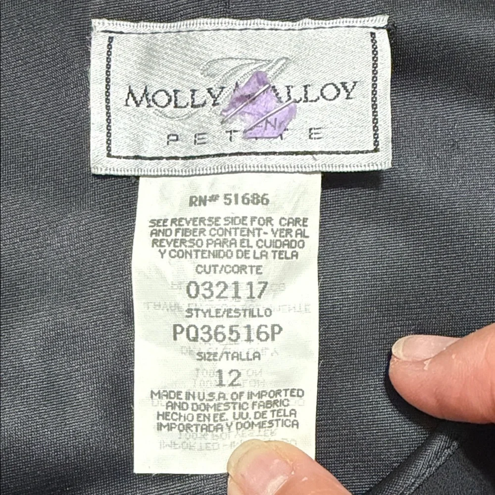Black Molly Malloy Sleeveless A-Line Dress Chiffon Flowy Dress, 12 Petite.
